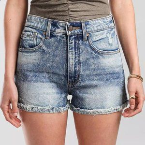 Buckle Black Fit No. 75 Cuffed Distressed High Rise Denim Jean Shorts